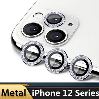 diamond protector de lente de cámara para iphone 12 pro max 12 mini cámara anillo de metal de vidrio para iphone 11 12pro max 12pro tapa protectora 1pcs