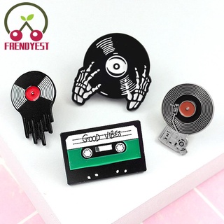 Retro Vibes Tape Badge Brooch Punk Music Vinyl Record Pins Creative Jewelry (8)