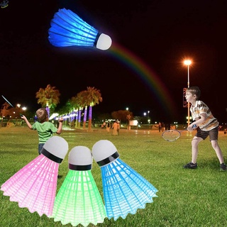 Ll 4 piezas de bádminton oscuro LED noche brillante luz hasta volante bolas de iluminación para deportes al aire libre interior