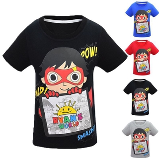 110cm-140cm verano niño/niña camisetas ryan juguetes revisión camiseta mundo ryan camiseta de manga corta camisetas tops niños niños juego de rol ropa