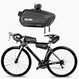 WILD MAN-ES7 Saddle Bag Rainproof Hard Shell Rear Seat Storage Pouch for Mountain Bike