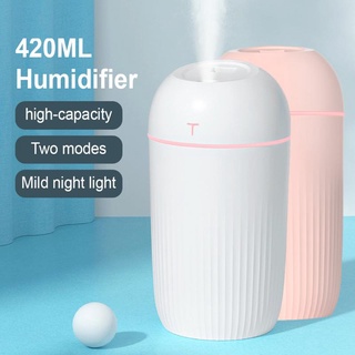 400ML USB Silencioso Humidificador De Aire Suave Luz Nocturna Difusor De Aroma Continuo/Intermitente Spray