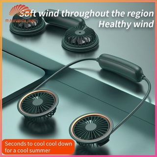 Rain_portátil ventilador Personal para el cuello WS36 ventilador colgante USB recargable mano libre para deportes viajes