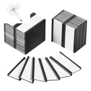 60 soportes de etiquetas magnéticas con tarjeteros magnéticos con protectores de plástico transparente para estante de metal (1 x 2 pulgadas)