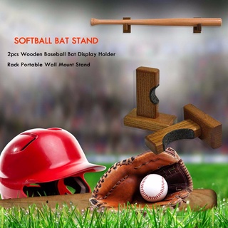 Jenniferdz - soporte de madera para murciélago de softbol, 2 unidades, soporte de montaje en pared, portátil, equipo de Fitness, béisbol, palo de Hockey, soporte de exhibición, Multicolor (4)