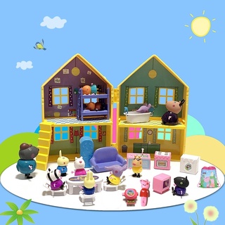 Peppa Pig familia DIY construir una casa de lujo de doble piso villa modelo de escenas animadas regalos de cumpleaños para niños y niñas (1)