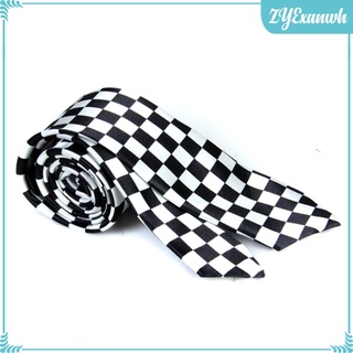 hombre\\\'s lazo - negro blanco faja corbata estrecha delgada delgada cuello accesorio