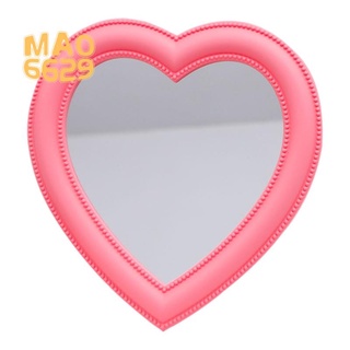 rosa amor espejo de escritorio tocador espejo montado en la pared de doble uso espejo de maquillaje niña habitación decoración de pared espejo en forma de corazón
