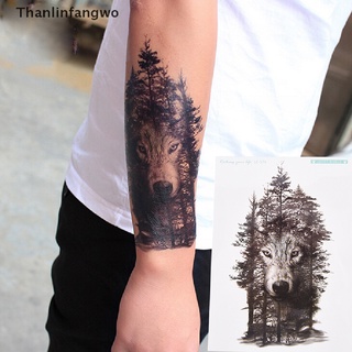 [tln] calcomanías falsas temporales impermeables para tatuajes de bosque gris animales grandes diy xzb