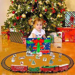 Navidad Tren Eléctrico Mini Santa Claus Riel Coche Creativo Árbol De Decoración Niño Juguete Regalo Progreso