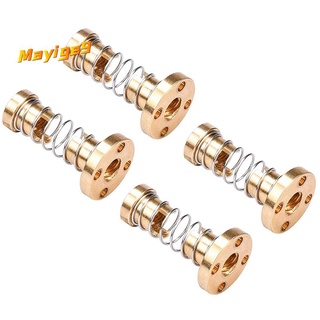 T8 Anti Backlash Spring Loaded Nut Pitch 2mm Lead 8mm Elimination Space Nut for 8mm Acme Threaded Rod Lead Screws DIY