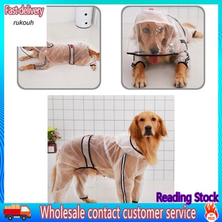 Ru_ Easy Cleaning Pet Rainwear perro transparente impermeable resistente al desgaste para día de lluvia