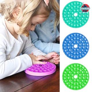 redondo push pops burbuja fidget sensorial juguete con agujero flexible alivio del estrés juguete para adultos niños