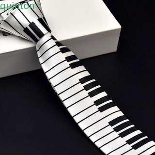 Quinton Skinny corbata Piano música corbata corbata negro y blanco hombres teclado Slim clásico Casual/Multicolor