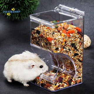 jiayinshop hámster conejo erizo dispensador de alimentos acrílico transparente automático alimentador de mascotas