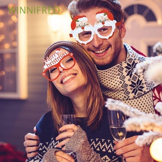 winnifred 9pcs marco de fotos props fiesta gafas de navidad decoraciones de navidad para el hogar copo de nieve regalos árbol de navidad niños gafas de papel