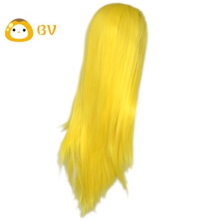peluca larga de fibra de mujer resistente al calor amarillo/cosplay/reinar