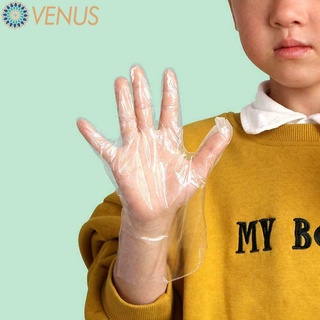 100pcs/bag Disposable Clear Children Gloves/Transparent Non-slip Gloves for School Food BBQ PE Safe Kids Gloves