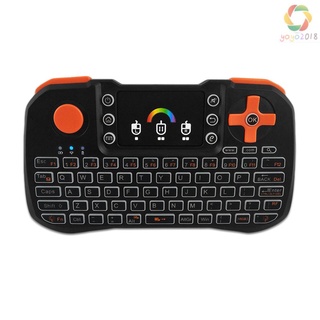 Tz10 GHz teclado inalámbrico Touchpad ratón de mano mando a distancia con colorida retroiluminación para Android TV Box Smart TV PC portátil portátil negro