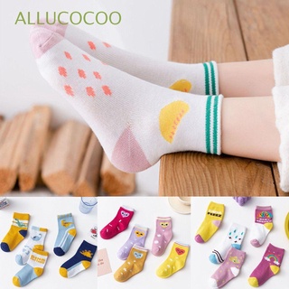 ALLUCOCOO 5 Pairs Breathable Short Ankle Socks Comfortable Cute Cartoon Kids Socks Autumn Spring New Fashion Soft Cotton Children Baby Casual Winter Warm