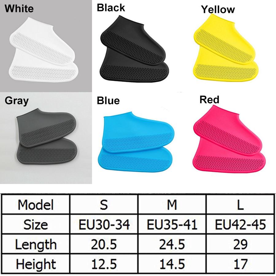 Unisex Reutilizable Látex Impermeable Cubierta De Zapatos/Mujeres Hombres Material De Silicona Protectores/Resistentes Al Deslizamiento Botas De Lluvia Overshoes Para Interiores Aire Libre Días Lluviosos (9)