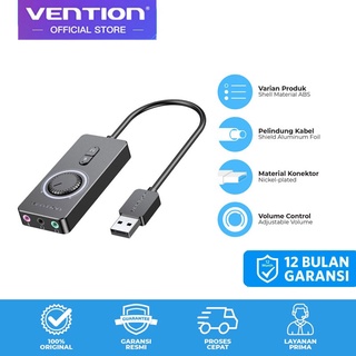 Vention tarjeta de sonido USB externa estéreo adaptador de tarjeta de sonido con Control de volumen