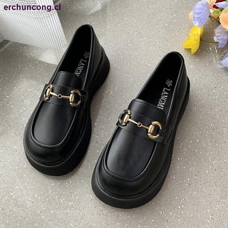 British style thick-soled small leather shoes women s autumn 2021 new style increased all-match single shoes Japanese jk loafers women s shoes