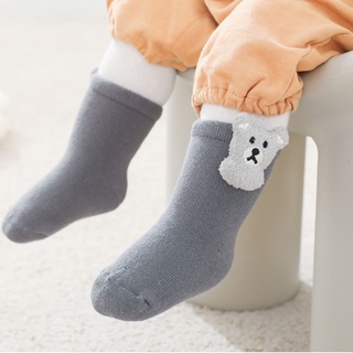 EBBSES Cotton Bear Baby Socks Soft Toddler Socks Anti Slip Thick Terry Socks Anti Slip Floor Socks Cute Autumn Non-Slip Leg Warmers Kawaii Cartoon Doll Socks/Multicolor (8)