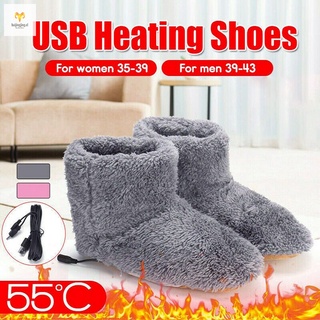 Winter USB Warmer Foot Shoes Plush Warm Electric Slipper Feet Heat Washable Men/Women