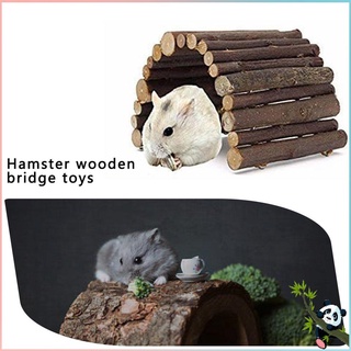 Puente de madera juguetes para rata hámster ocultar casa ocultar en la cueva ocultar valla escalada escalera mascota valla de madera juguete (3)