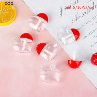 [COD] 5ml 5/10Pcs Empty Lip Gloss Tube Container Balm Tubes Red Love Lipstick Bottle HOT