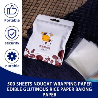 500 Sheets Nougat Wrapping Paper Edible Glutinous Rice Paper Baking Paper