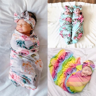 [STS] bebé recién nacido Floral envolver manta recibir manta envolver envoltura diadema