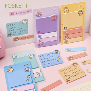 FOSKETT Bear Cartoon Memo Pads Self Adhesive Planner Stickers Kawaii Sticky Notes Stationery Stickers Bookmarks Cute N Times Hand Account Decoration School Supplies Index Stickers/Multicolor