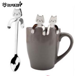[ds] cucharas en forma de gato lindo/cuchara de café de acero inoxidable 304/cuchara de beber/cuchara de niños/vajilla de herramientas de cocina (1)