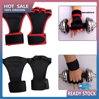 ljs_hombres mujeres gimnasio fitness levantamiento de pesas medio dedo antideslizante guante con envoltura de muñeca