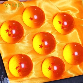 MYRAES niños presente Dragon Ball Z colección figuras de acción bolas de cristal 3,5 cm navidad regalo figuras juguetes esfera modelo Anime clásico 7 estrellas bolas