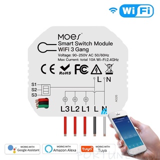 tuya wifi smart light switch módulo mini diy 3/2/1 gang app control fortunely.cl