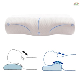 almohada de memoria de mariposa de recuperación lenta cervical de la columna de protección del cuello de espuma de memoria funda de almohada