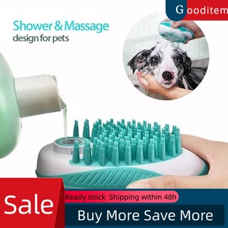 Gooditem cepillo de masaje 2 en 1 para mascotas/gatos/perros/baño/dispensador de champú/herramienta de limpieza Universal