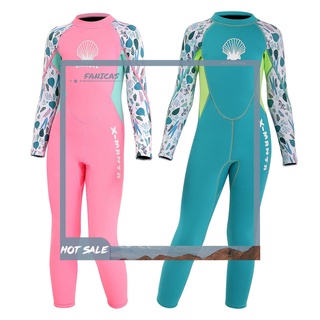Fanicas Kids Girl traje de baño de una pieza 2,5 mm cuerpo completo UV Protect Snorkeling traje de neopreno