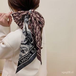 Original bufanda de seda de verano pequeño lazo largo de las mujeres cinta delgada trenzada cinta decorativa bufanda brazo bolsa banda para el pelo