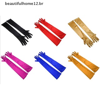 [beautifulhome12.br] Guantes largos de cuero sintético para mujer, fiesta de noche, moda, cálidos, pantalla táctil. (2)