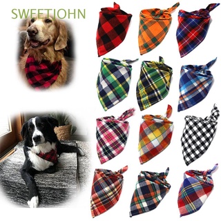 Sweetjohn lavable perro pañuelo de algodón gato pañuelo triángulo bufanda arco lazos nuevo escocés cachorro Collar clásico cuadros ajustable aseo accesorios mascotas suministros