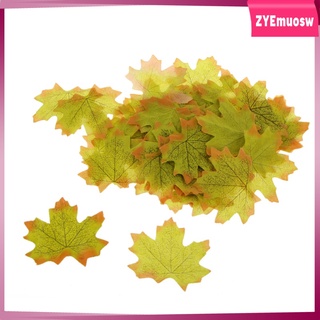 Lot of 100pcs Maple Leaf Artificial Autumn Decoration Garden Wedding DIY Crafts