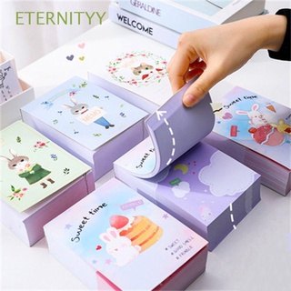 ETERNITYY 100 Sheets Label Tearable Sticky Notes Stationery Loose-leaf Memo Pad Tab Strip Index Flags Bookmark Office Supplies DIY Paster Sticker