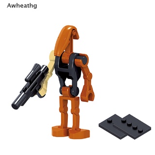 Awheathg 4Pcs Space Series Wars Battle Ro-Gr Droid Figures Model And Baseplate Blocks *Hot Sale