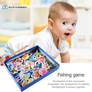 Enthusasm 32 piezas juguete De madera Magnético educativo Para Pesca/juego De Pesca/regalo Para bebés