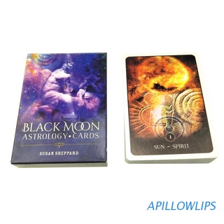 apillowlips black moon astrology oracle cards full inglés 52 cartas deck tarot juego de mesa
