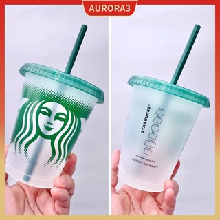 Starbucks taza de paja transparente taza de paja verde taza de paja niños taza de paja 473ml/16oz AUROEA